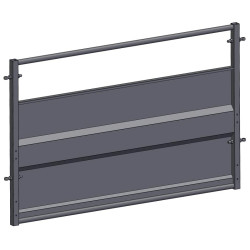 Straight sheeted panel with fixed bar