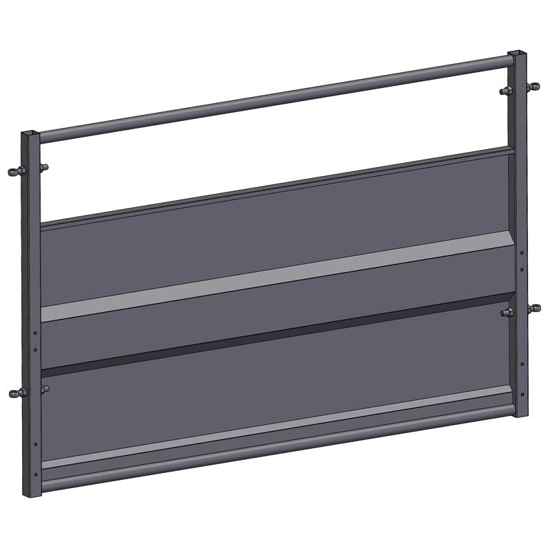 Straight sheeted panel with fixed bar