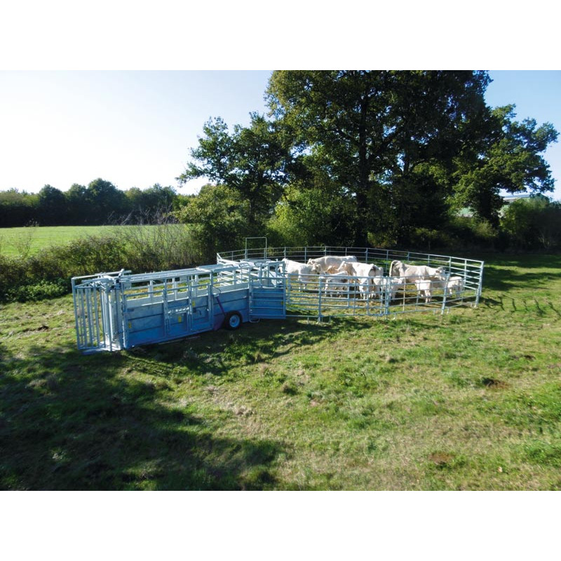 Hydraulic mobile cattle handling race