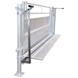 Remote control for PCCM and PCT gate mounted on a sheeted panel in a fixed crush