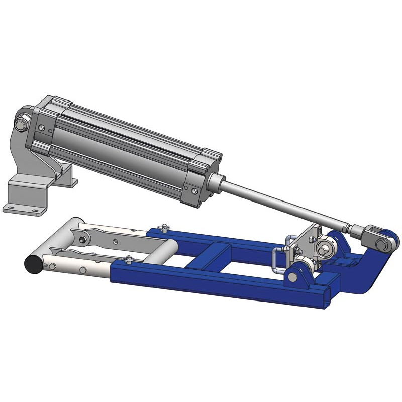 Pneumatic push/anti-backing system for cages manuelles Pneumatic push/anti-backing system for cages manuelles