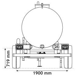 One-piece water bowser on wheels 4400 L