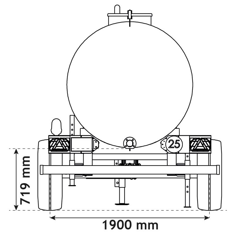 One-piece water bowser on wheels 4400 L