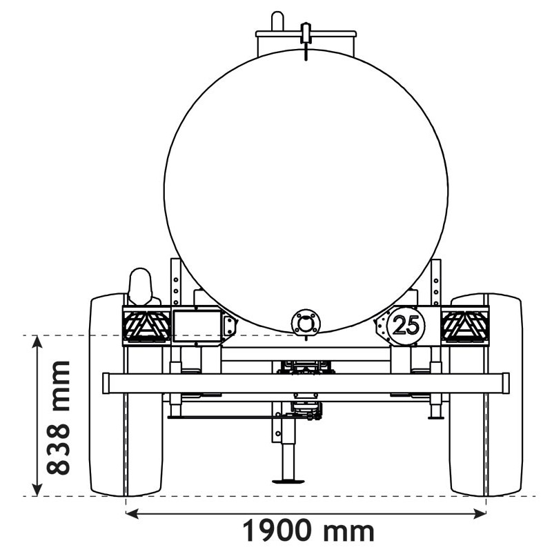 One-piece water bowser on wheels 5200 L One-piece water bowser on wheels 5200 L