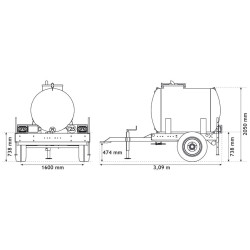 Water bowsers on trailers 1500 L