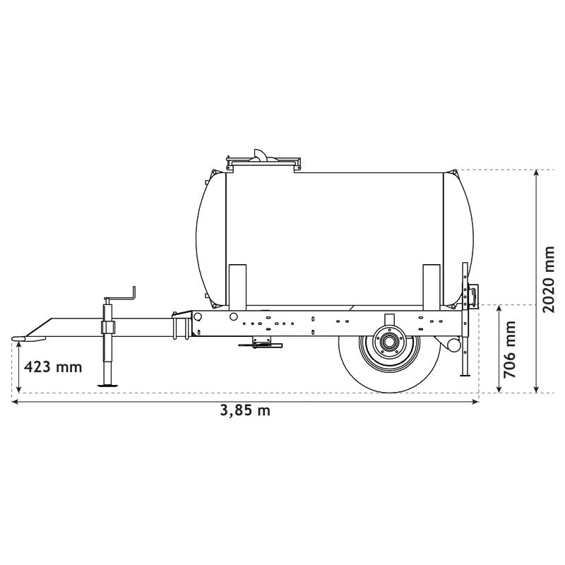 Water bowsers on trailers 2000 L