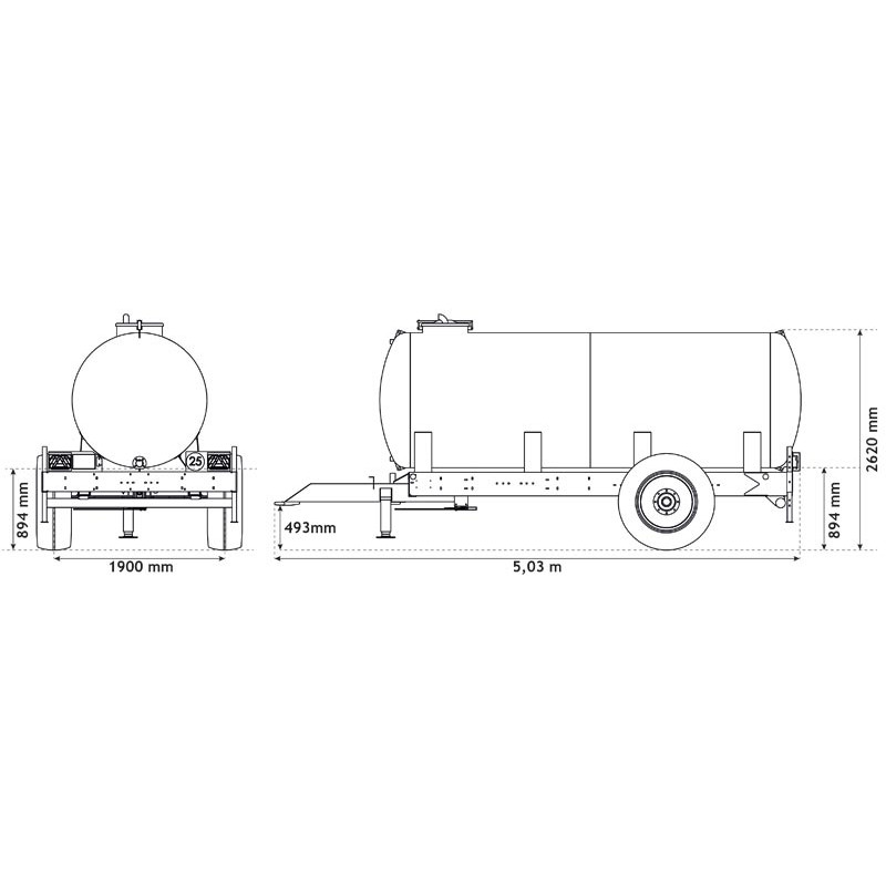 Water bowsers on trailers 8000 L Water bowsers on trailers 8000 L