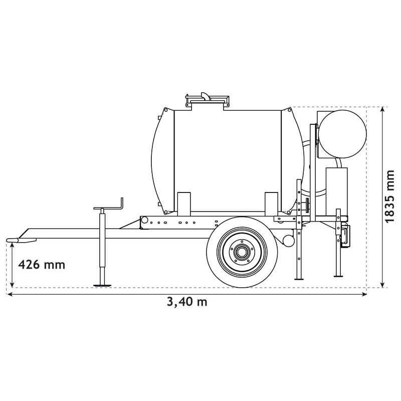 Water bowsers on trailers for green spaces 890 L Water bowsers on trailers for green spaces 890 L