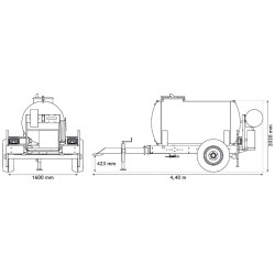 Water bowsers on trailers for green spaces 2000 L