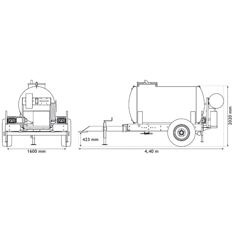 Water bowsers on trailers for green spaces 2000 L