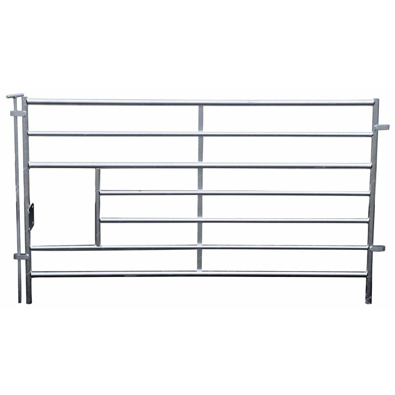 Lambing hurdle for sheep with drinker opening and hinge pin
