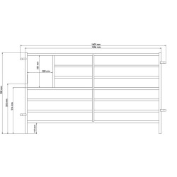Lambing hurdle for sheep with drinker opening and hinge pin