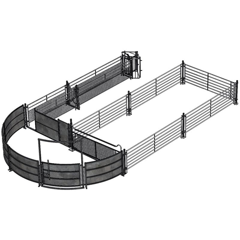 Semi-circular module with circular forcing area for sheep
