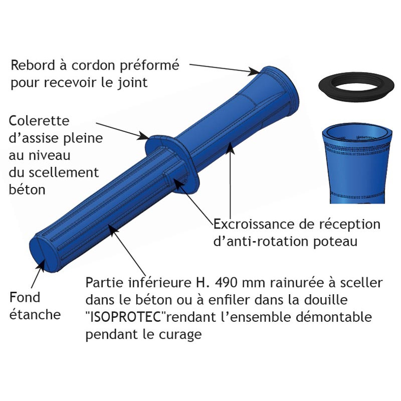 "ISOPROTEC" PE cover for Ø 102 mm posts 