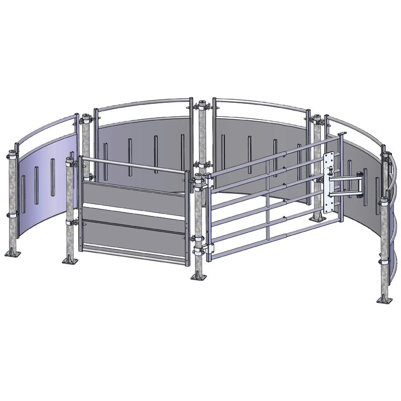 Semi-circular module with circular forcing area and posts on anchored plates Semi-circular module with circular forcing area and posts on anchored plates