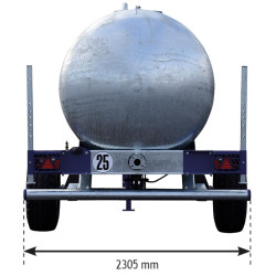 One-piece water bowser on wheels 3200 L