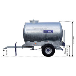 One-piece water bowser on wheels 4400 L