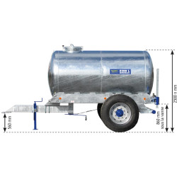 One-piece water bowser on wheels 5200 L